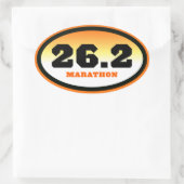 26.2 Marathon Zwart en Sinaasappel Ovaal Ovale Sticker (Tas)