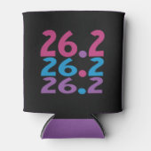 26.2 Marathonloper - Marathonloper Roze Kleurrijk Blikjeskoeler (Voorkant)