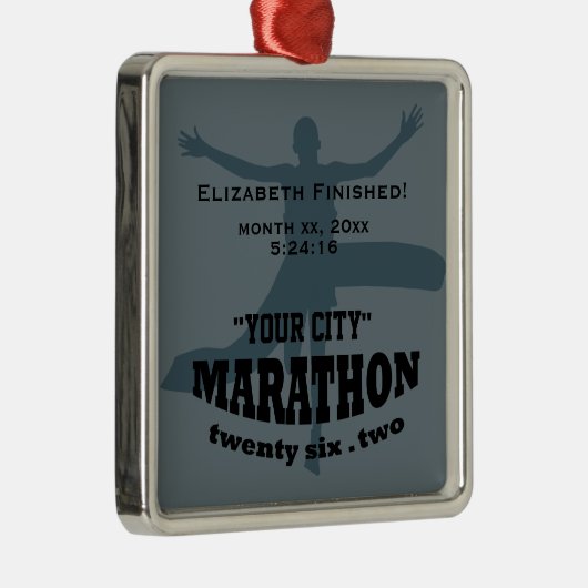 26.2 Marathonversiering Metalen Ornament (Rechts)