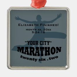 26.2 Marathonversiering Metalen Ornament