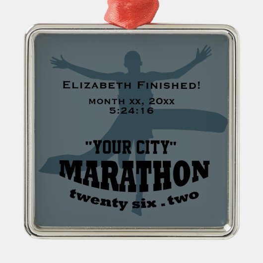 26.2 Marathonversiering Metalen Ornament (Voorkant)