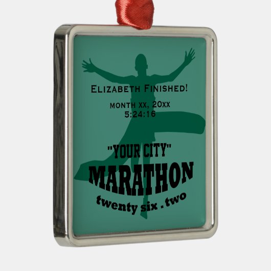 26.2 Marathonversiering Metalen Ornament (Rechts)