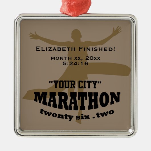26.2 Marathonversiering Metalen Ornament (Voorkant)