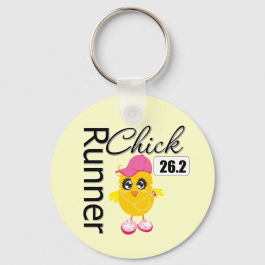 26.2 Miles Marathon Runner Chick Sleutelhanger (Voorkant)