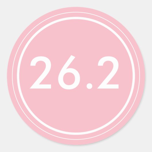 26,2 Sticker | Roze met wit (Voorkant)