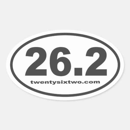 26.2 twentysixtwo.com Ovale Sticker (Voorkant)