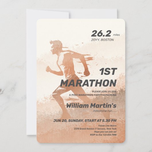 26.2mijl 1e Marathon-Post Marathonfeest Kaart (Voorkant)