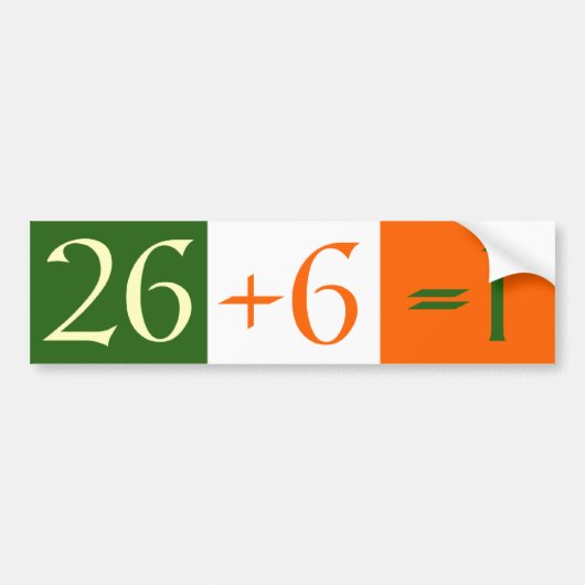 26+6=1 BUMPERSTICKER (Voorkant)