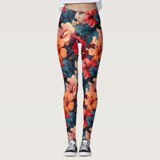 #26 Bloemen patroon Leggings (Voorkant)