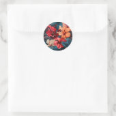 #26 Bloemen patroon Ronde Sticker (Tas)