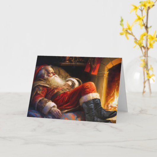 26 december Resting Santa bij de open haard Chris Kaart (Gele Bloem)