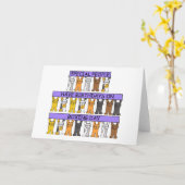 26 december Schattigee Cartoon Katten Kaart (Gele Bloem)