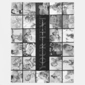 26-foto aangepaste tekst en bericht zwart-wit fleece deken (Voorkant)