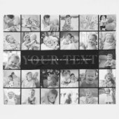 26-foto aangepaste tekst en bericht zwart-wit fleece deken (Voorkant (Horizontaal))