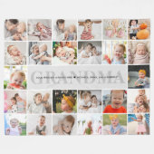 26-Foto Grandma/Granny/Nana/Ander aangepast berich Fleece Deken (Voorkant (Horizontaal))