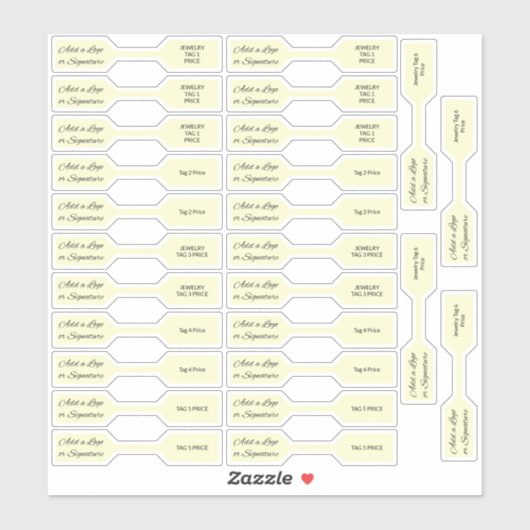 26 Foto jewelry Price Labels Goldenrod Custom-Cut (Vel)