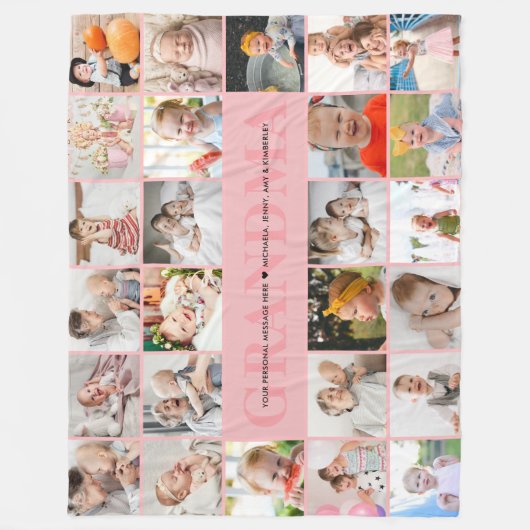 26-Foto Oma/Oma/Nana/Andere aangepaste tekst Fleece Deken (Voorkant)