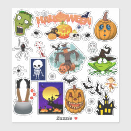 26 Halloween gemengde set spin zombie heks Sticker