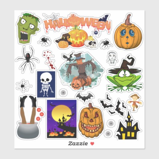 26 Halloween gemengde set spin zombie heks Sticker (Vel)