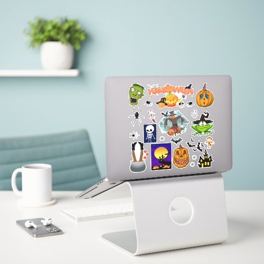26 Halloween gemengde set spin zombie heks Sticker (Laptop op bureau)