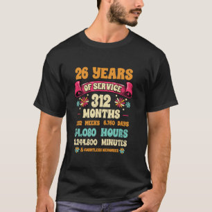 26 Jaar Dienst 26e Werkjubileum Voor T-shirt