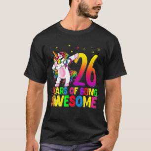 26 jaar oud Birthday Unicorn Dabbing 26th Birthda T-shirt