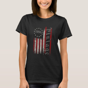 26 jaar oude Vintage 1996 Amerikaanse vlag 26e geb T-shirt