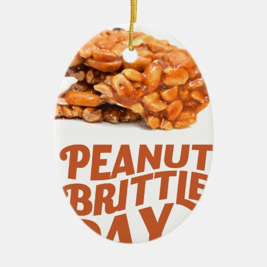 26 januari - Peanut Brittle Day Keramisch Ornament (Voorkant)
