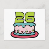 26-jarige verjaardagskaart briefkaart (Voorkant)