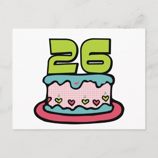 26-jarige verjaardagskaart briefkaart (Voorkant)