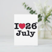 26 juli mijn verjaardag briefkaart (Staand voorkant)