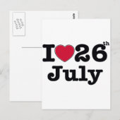 26 juli mijn verjaardag briefkaart (Voorkant / Achterkant)