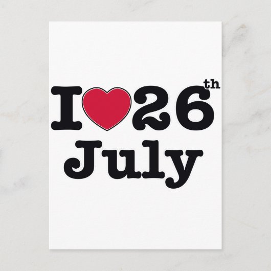 26 juli mijn verjaardag briefkaart (Voorkant)