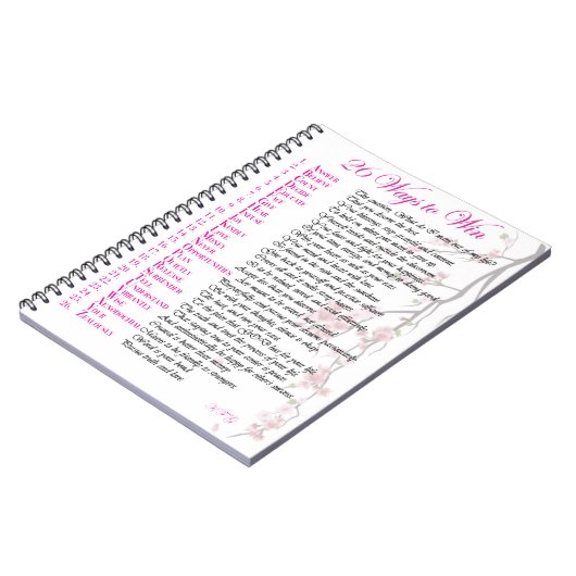 26 manieren om te winnen Journal - roze Notitieboek (Linkerzijde)