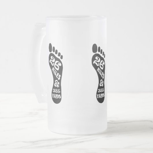 26 mijl en 385 yards matglas bierpul (Voorkant links)