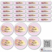 26 Namensaufkleber Pinselstrich Lila - Glitzer | Sticker (Voorkant)