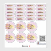 26 Namensaufkleber Pinselstrich Lila - Glitzer | Sticker (Vel)