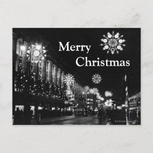 26 november 1960: kerstverlichting in de stad feestdagenkaart