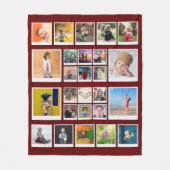 26 Photo Collage Sjabloon Modern Trendy Rood Fleece Deken (Voorkant)