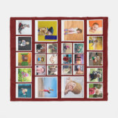 26 Photo Collage Sjabloon Modern Trendy Rood Fleece Deken (Voorkant (Horizontaal))