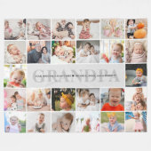 26-Photo Grandpa/Grampy/Grampy Custom Message Fleece Deken (Voorkant (Horizontaal))