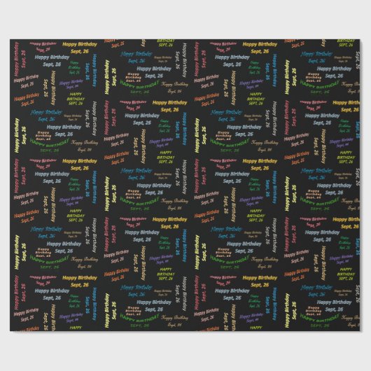 26 september, cadeaupapier voor cadeautjes (Vlak)