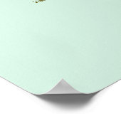 26 Tafel-bruiloft-zittingskaart Mint Green & Gold Poster (Hoek)