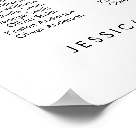 26 tafel Elegant Onze favoriete mensen zitgrafiek Poster (Hoek)