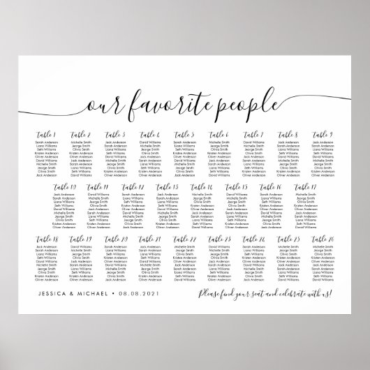 26 tafel Elegant Onze favoriete mensen zitgrafiek Poster (Voorkant)