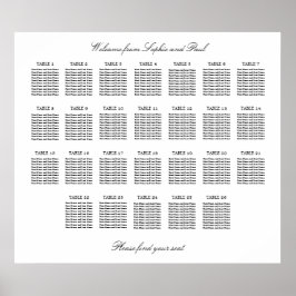 26 Tafel Elegante Minimalistische Zitplaatsindelin Poster