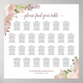 26 Tafel roze roze rozen weddenschappen Poster (Voorkant)