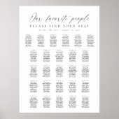 26 Tafels Onze favoriete mensen Zitplaatskaart Poster (Voorkant)