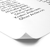 26 Tafels Stoelindeling Plan van Onze Favoriete Me Poster (Hoek)