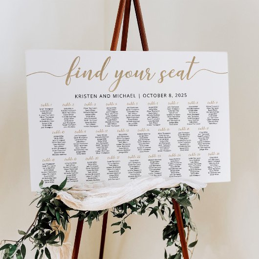 26 Tafels Vind Je Plaats Zitplaatsindeling Plan Poster